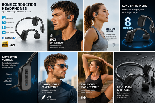 Bone Conduction Headphones Bluetooth 5.1 Wireless Headset Earbuds Outdoor Sport